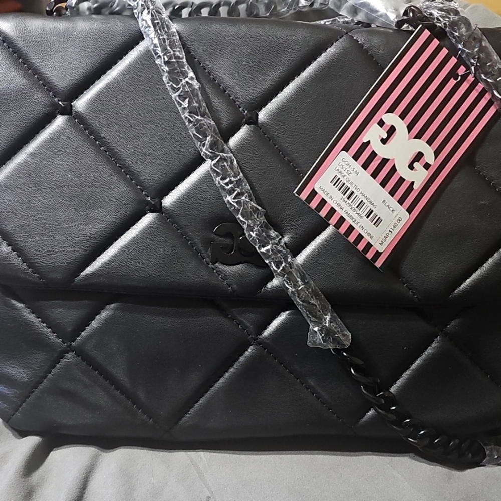 Larged Black Quilted GILDA PARIS AUTHENTIC BRAND NEW POCKETBOOK